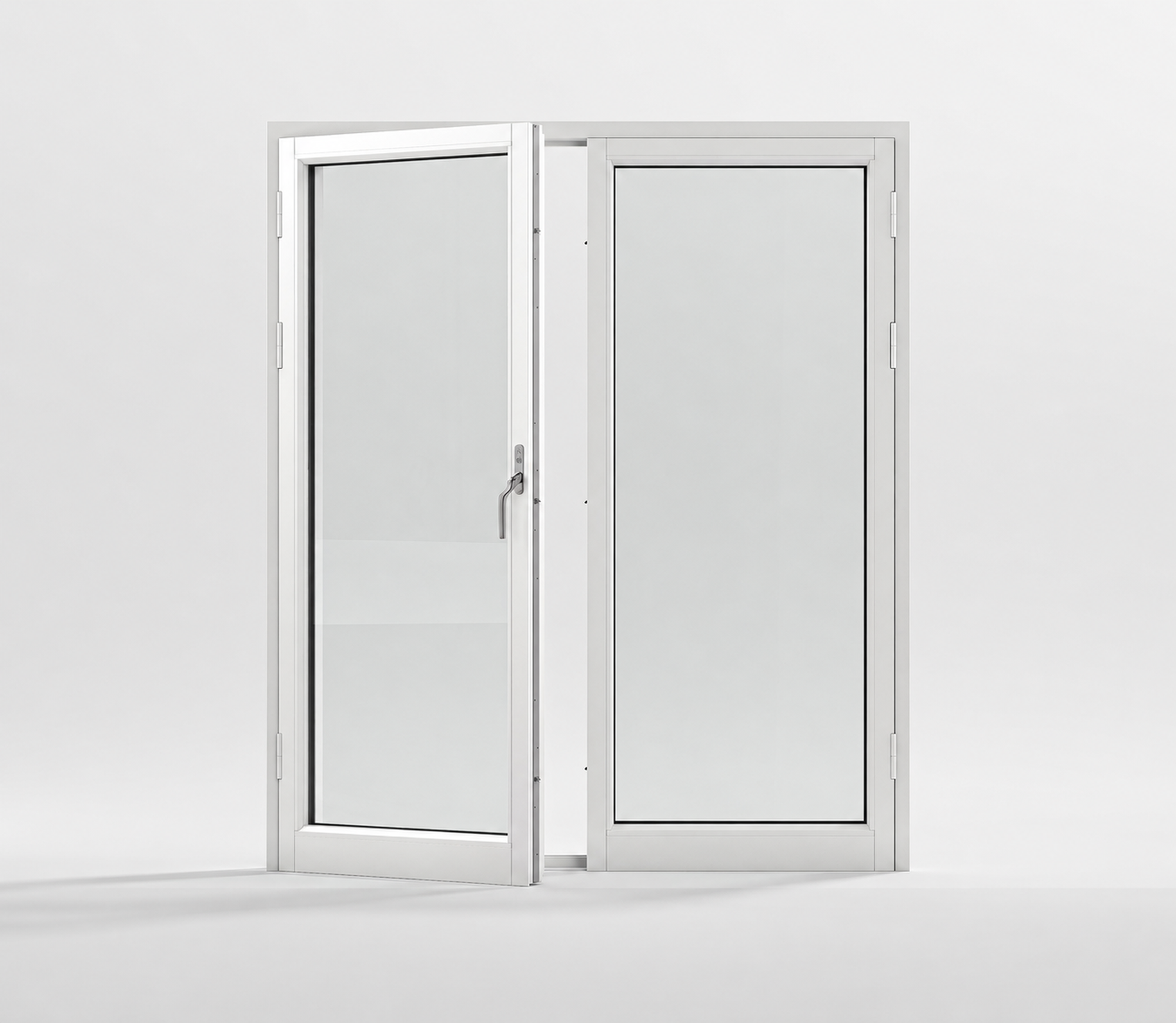 preview image for Utadslående 2-fløyet balkongdør Aluminiumskledd Tre 3-lags