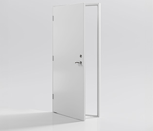 preview image for Ytterdør Slæt hvit Lagerførd