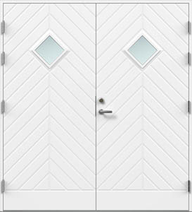 preview image for Dobbel ytterdør Fiskebein Glass