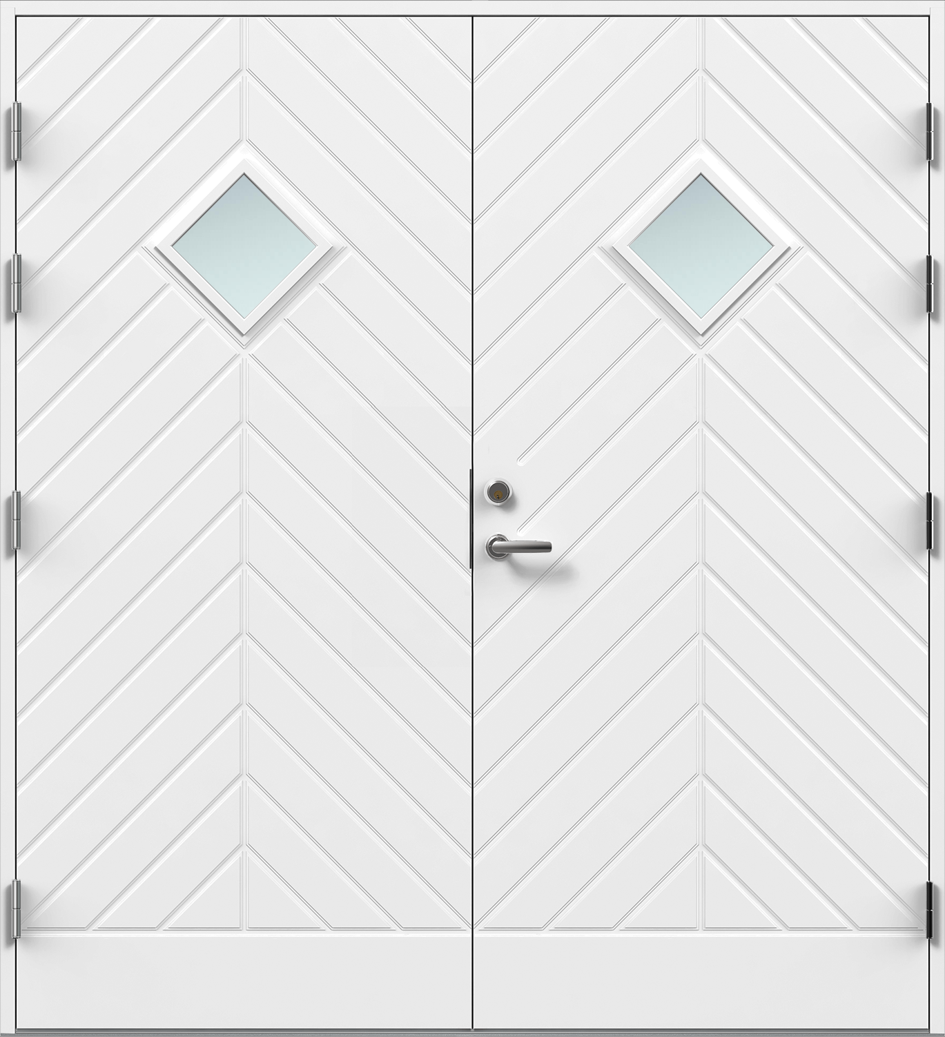 preview image for Dobbel ytterdør Fiskebein Glass