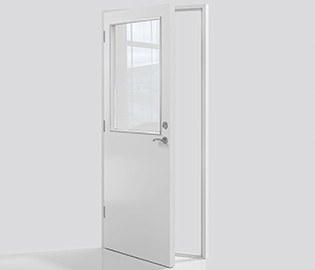 preview image for Ytterdør Råå Halvglas Hvit Lagerførd