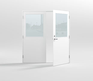 preview image for Dobbel ytterdør Råå Halvglass