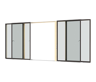 preview image for Skjutdörr 4-delad aluminium 3-glas