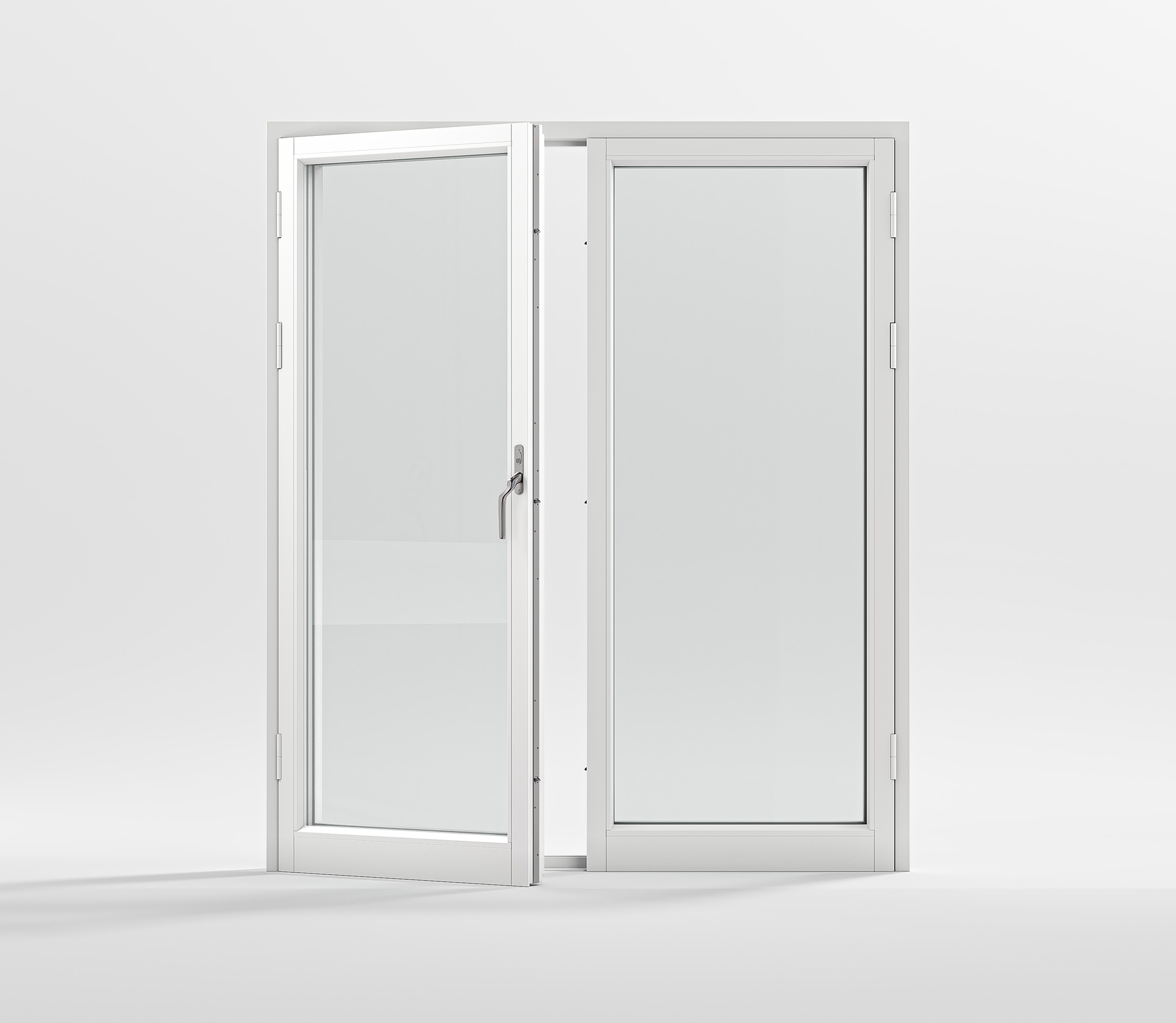 preview image for Utadslående 2-fløyet balkongdør Aluminiumskledd Tre 3-lags