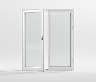 preview image for Dobbel balkongør aluminium 3-lags 