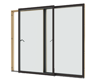 preview image for Skjutdörr 2-delad aluminium 3-glas